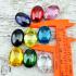 Set 9pcs Naga Eye Leklai Magic Rich Healing Stone Oval Crystal Thai Amulet 18138